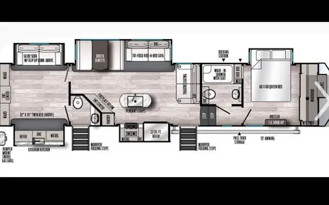 Camp with Comfort  Forest River Sandpiper 384QB0K Fifth Wheel