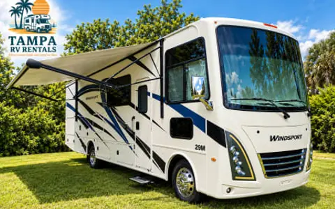 The Azure Horizon Coach  •  Sleeps 8 Class A • Thor Windsport CA-1G