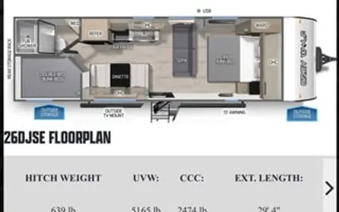 2022 Forest River RV Cherokee Grey Wolf 26DJSE