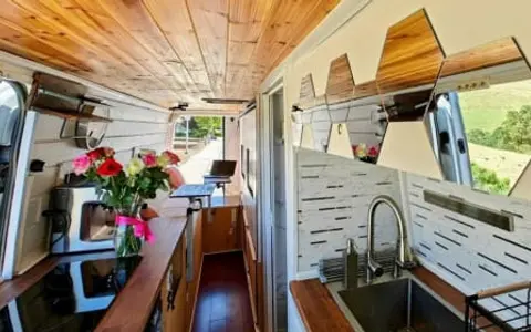 LUXURY MERCEDES CAMPER VAN | Kitchen, Shower, Solar, AC, Murphy bed